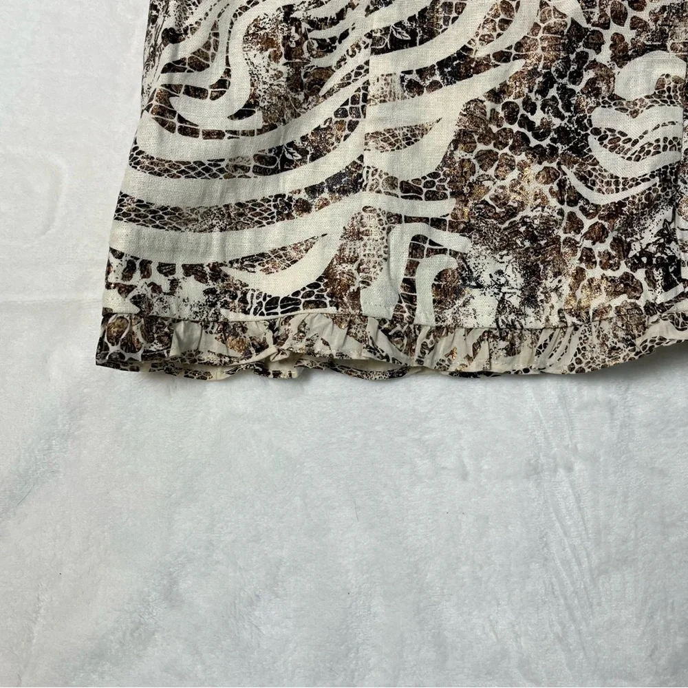 Chico's animal print linen blend size 2 overshirt - Picture 6 of 13